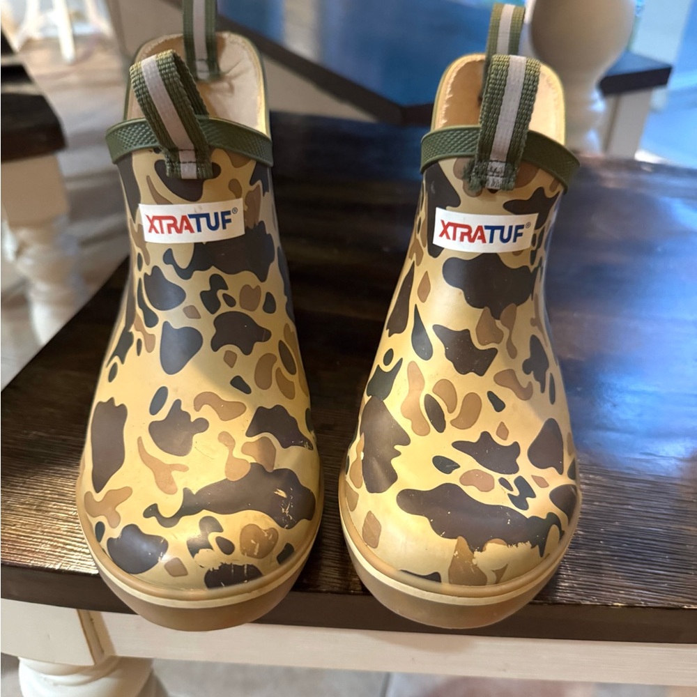 XTRATUF Kids' Tan Camo Rain Boots